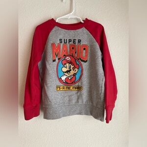 Jumping Beans Softest Fleece Red and Gray Super Mario Sweatshirt size 6